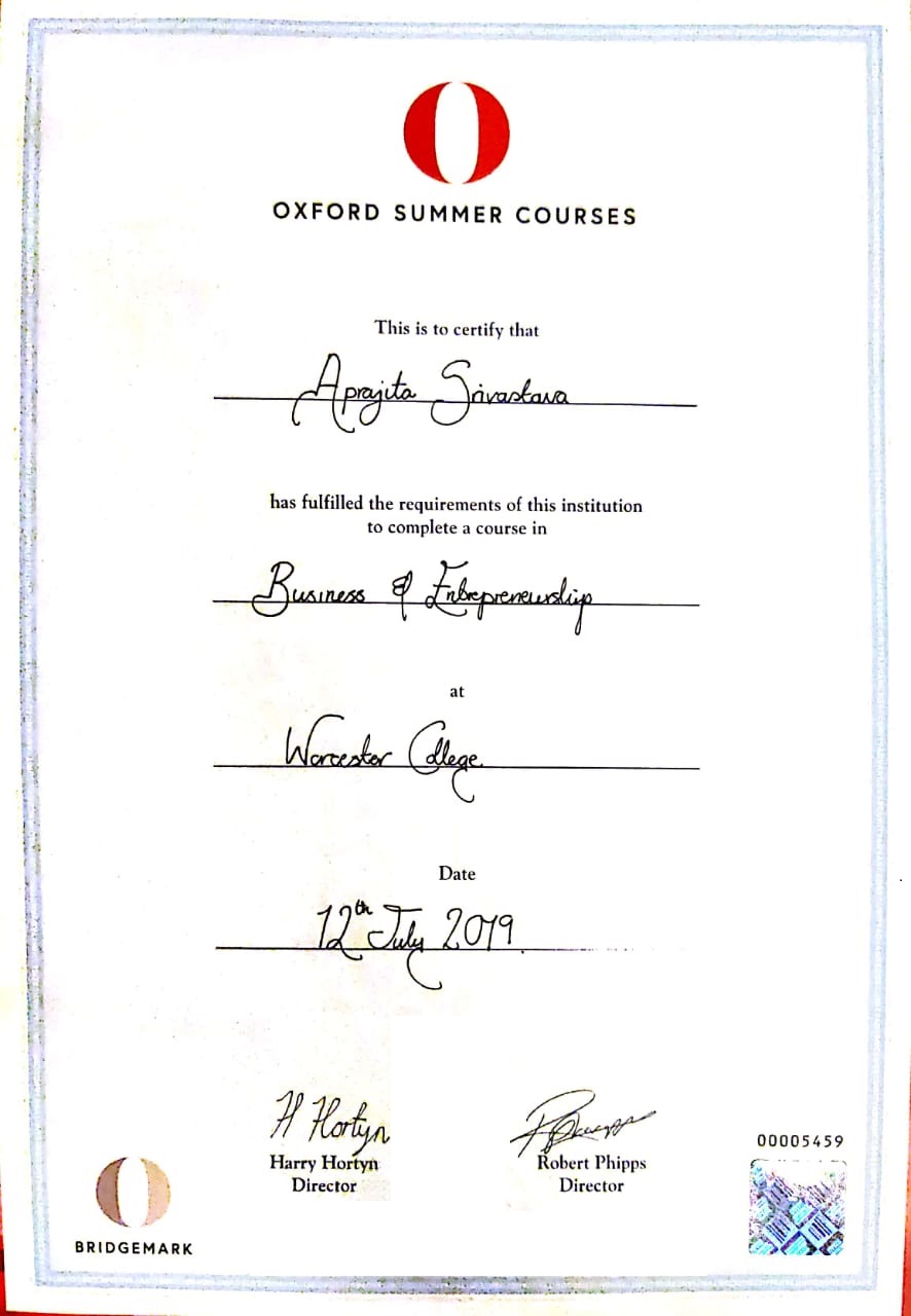 oxford certificate
